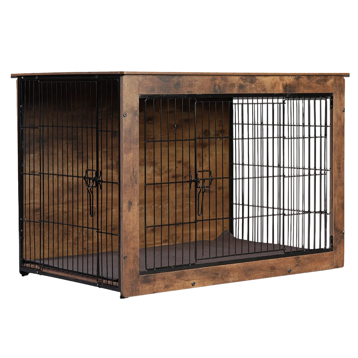 Side view of theShaper furniture-style dog crate closed, functioning as a premium end table.