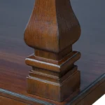 Detailed view of the coffee table base and leg joinery, illustrating robust stability, heavy-brushed pine texture, and industrial white-label furniture manufacturing standards of the PTH collection.