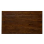 Top surface close-up of the rustic pine coffee table, highlighting the heavy-brushed wood grain and glaze enhanced by premium NC Light Mocha finish from Vietnam factory batch PTH.