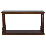 Front view of a premium wooden console table finished in NC Light Mocha by PTH, showcasing elegant architectural lines and white-label contract furniture craftsmanship.
