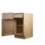 Honey Wheat Shaker kitchen cabinet B18 with both door and drawer open by theshaper