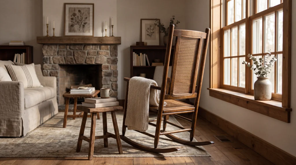 theShaper brown wooden frame woven rattan leisure rocking chair, manufactured by Wei Hao professional factory.