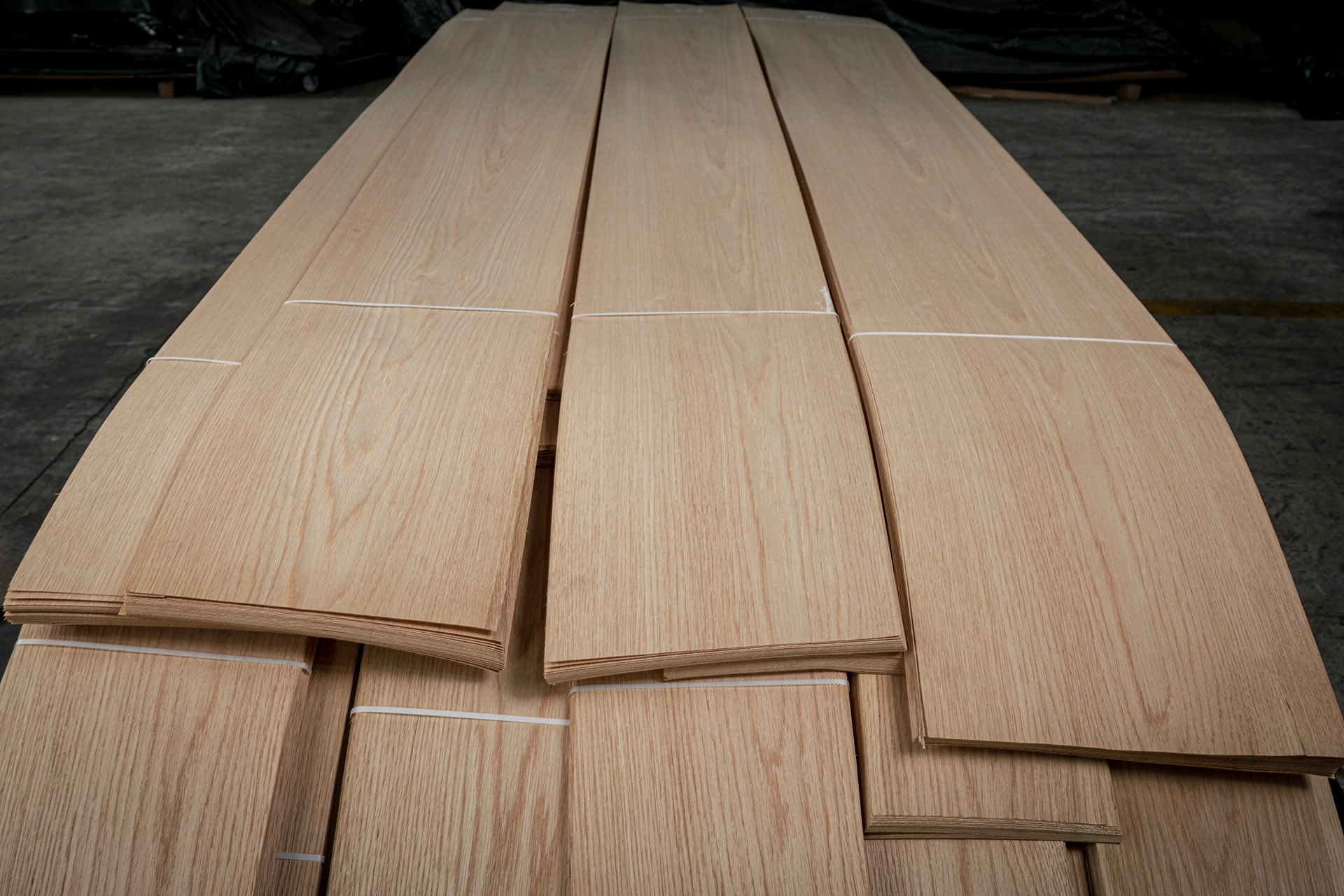 A premium bundle of American White Oak Crown Cut Veneer Hospitality Furniture Grade stacked at theShaper.