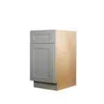 TheShaper B18 framed base cabinet in Light French Gray finish featuring a classic Shaker style door and drawer front.