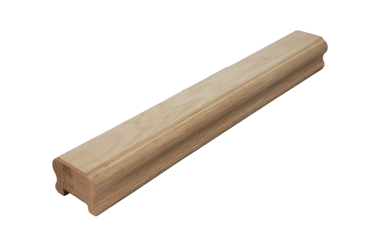 Heritage Molded solid oak handrail profile with classical side grip contours