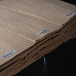 Specification label on a bundle of Lacey Act compliant American White Oak Rift Cut Veneer from theShaper.