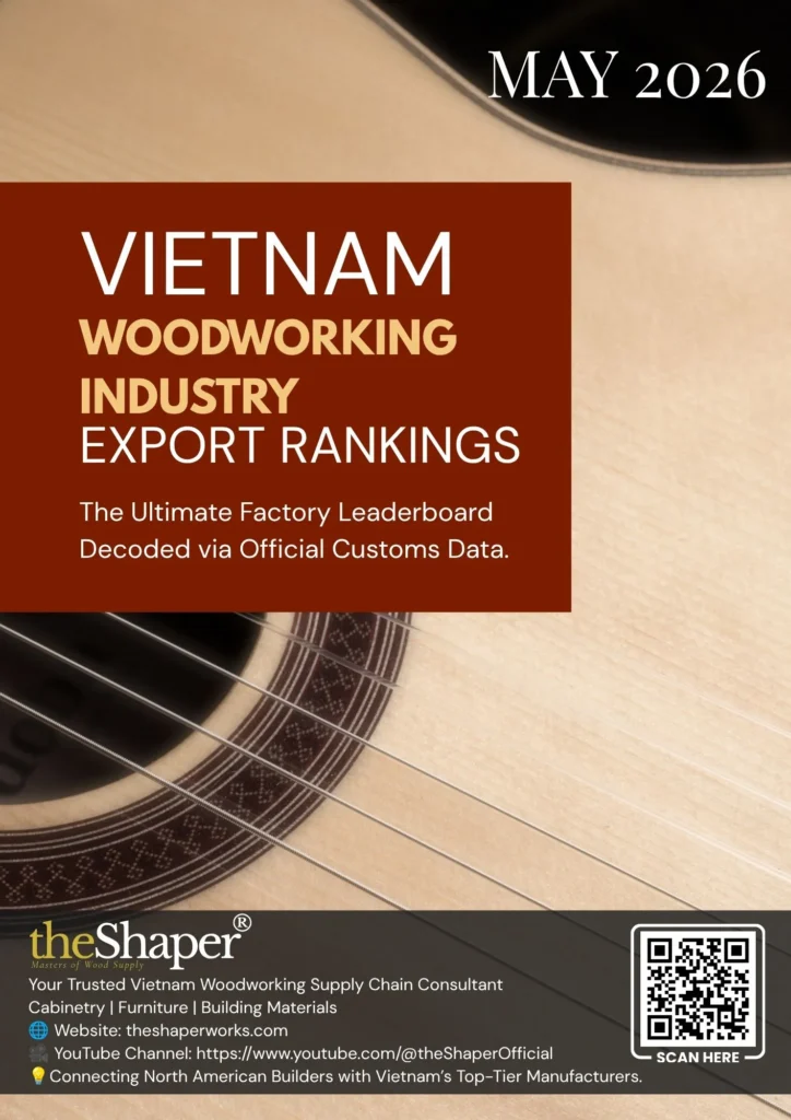 Cover preview of theshaper Vietnam woodenware customs export data report for May 2026, showcasing wood manufacturing industry market intelligence.