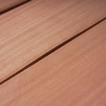 Macro close-up of PA grade Sapele quarter cut veneer surface porosity and edge detail