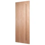 30-degree profile view of Linear-Lite flush interior door slab in Nordic Wheat Oak