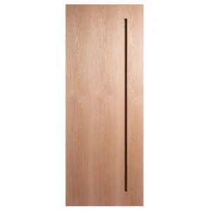 Front elevation of Architectural Linear-Lite flush interior door in Nordic Wheat Oak finish