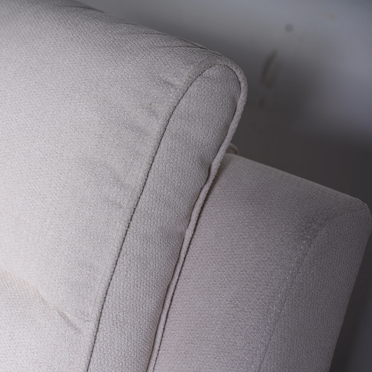 Close-up of ergonomic tiered channel backrest showing segmented lumbar support.