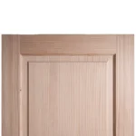 Upper rail and perimeter stile joint detail of unfinished 2-panel pine Shaker door