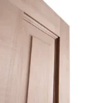 Close-up texture of natural solid Alder wood grain and recessed panel surface