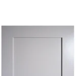 Upper rail and perimeter stile joint detail of Equal 3-Panel Shaker door in Zurich White