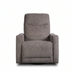 Mason 33 inch power motion recliner chair with wired remote controller, front view upright.