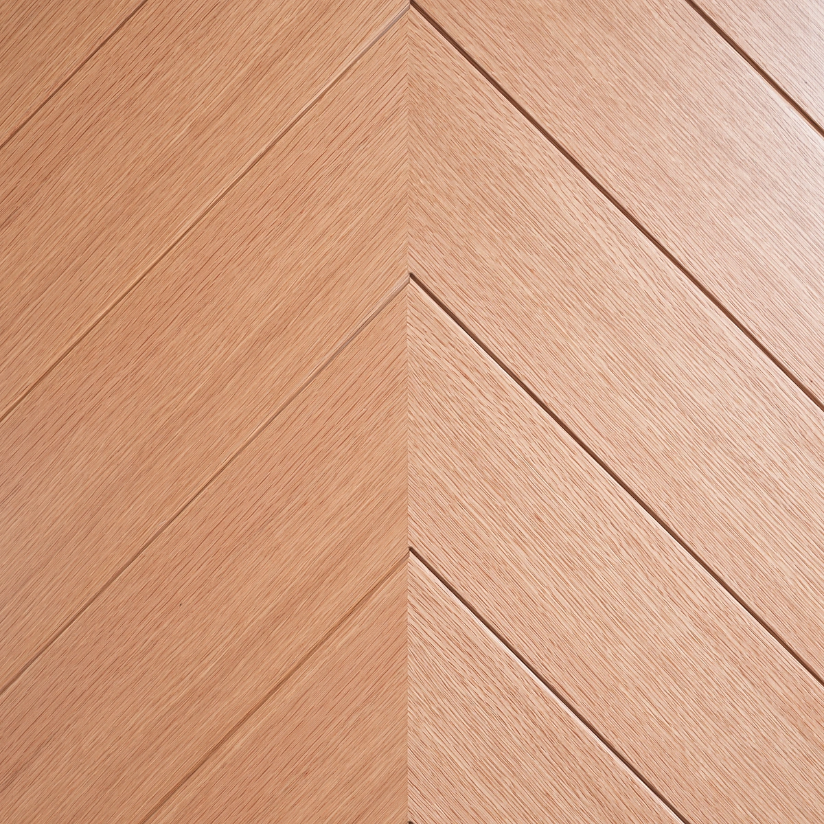 Close-up of natural white oak ray flecks and tactile ultra-matte protective PU topcoat