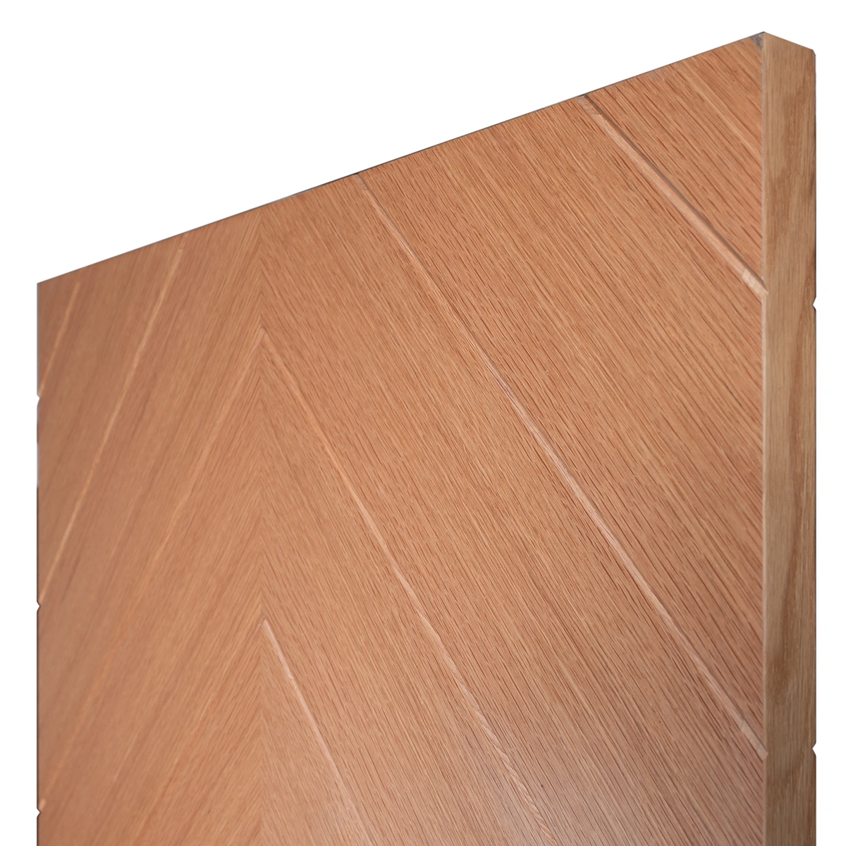 Upper rail and perimeter corner detail of Modern Chevron flush interior door