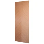 30-degree profile view of Modern Chevron Pattern flush door slab in Nordic Wheat Oak