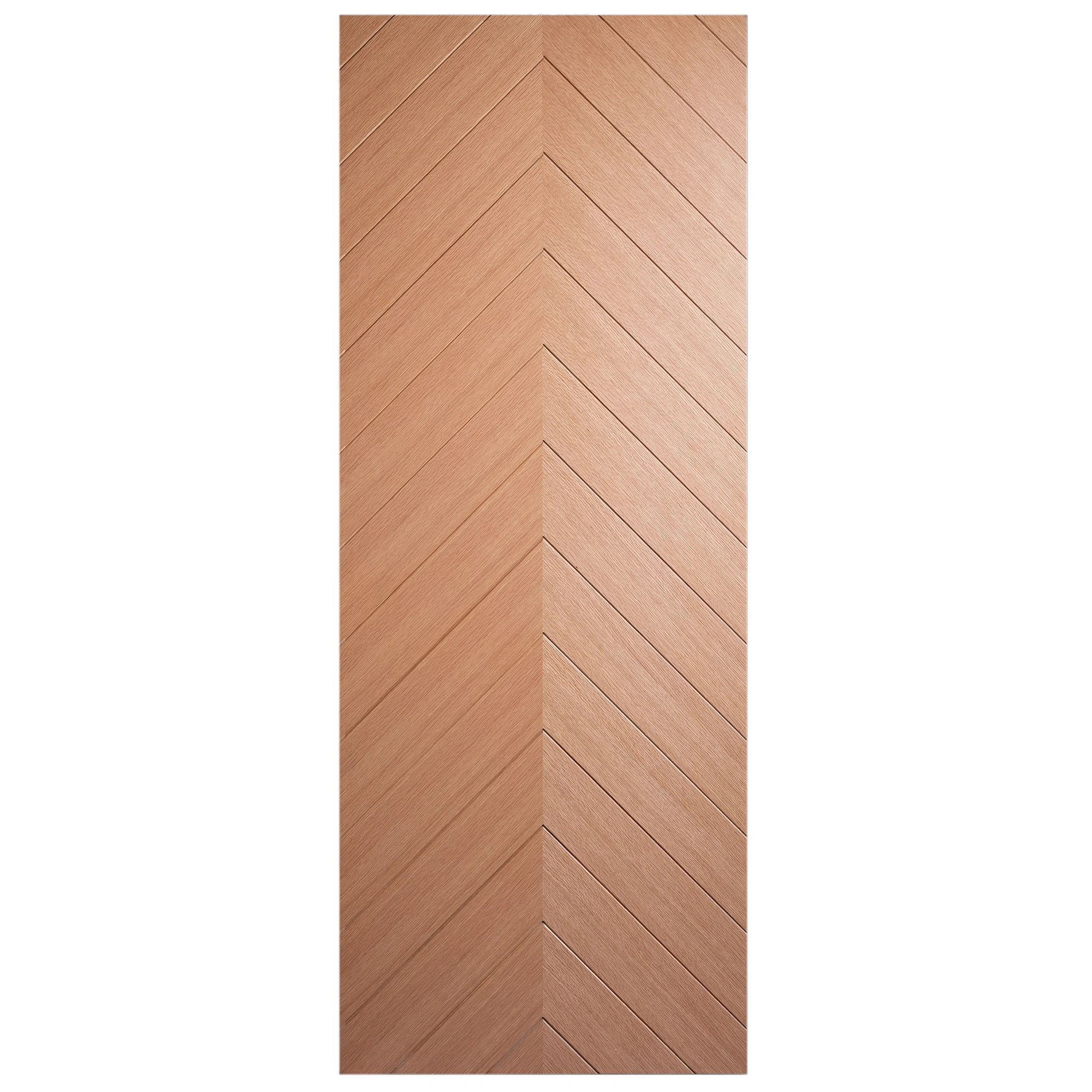 Front elevation of Modern Chevron Pattern flush interior door in Nordic Wheat Oak finish