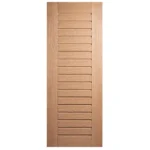 Front elevation of Modern Horizontal Slat White Oak interior slab door in Nordic Wheat Oak finish