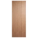 Front elevation of Modern Vertical Slat interior slab door in Nordic Wheat Oak finish