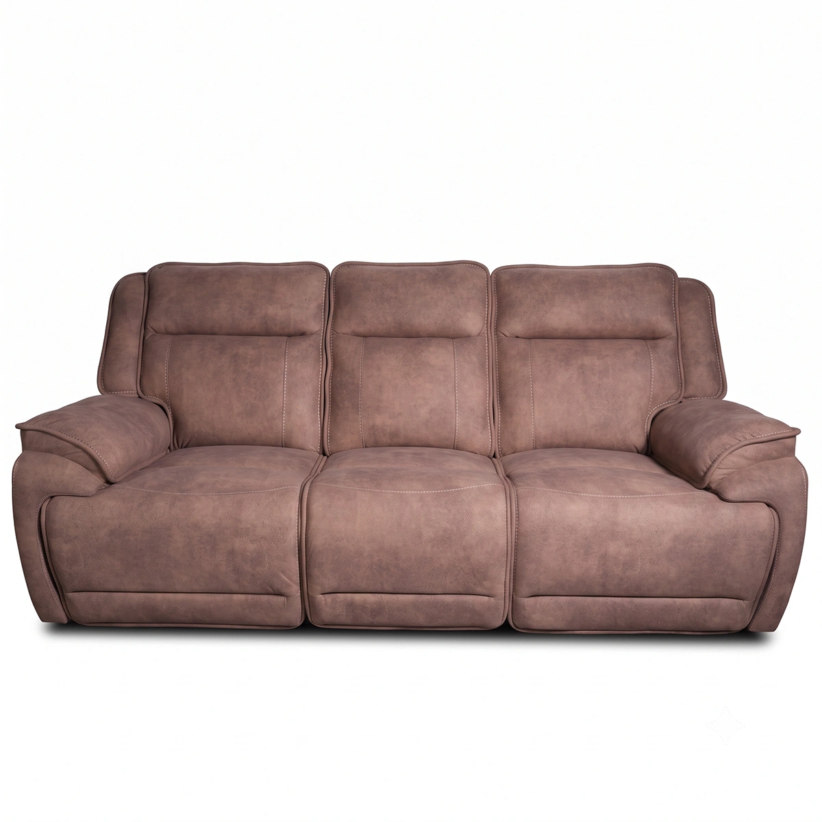 Montana 90-inch 3-seater dual power reclining living room sofa, front view upright.