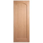 Front full view of 1-panel arch top interior slab door in Nordic Oak finish