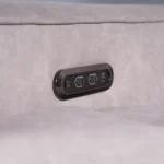 Close-up of side control panel featuring built-in smart charging hub with USB-A and Type-C ports.