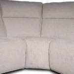 Close-up angle of the seamless curved corner wedge module on Stirling sectional sofa.